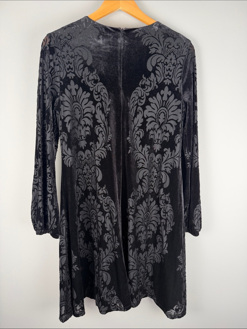 Taylor Whimsigoth Witchy Dark Romantic Black Velvet Burnout Dress Size 10 - Picture 6 of 8